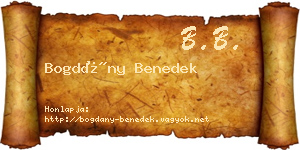 Bogdány Benedek névjegykártya