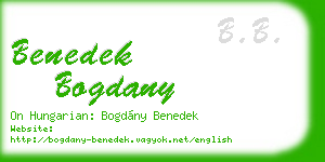 benedek bogdany business card